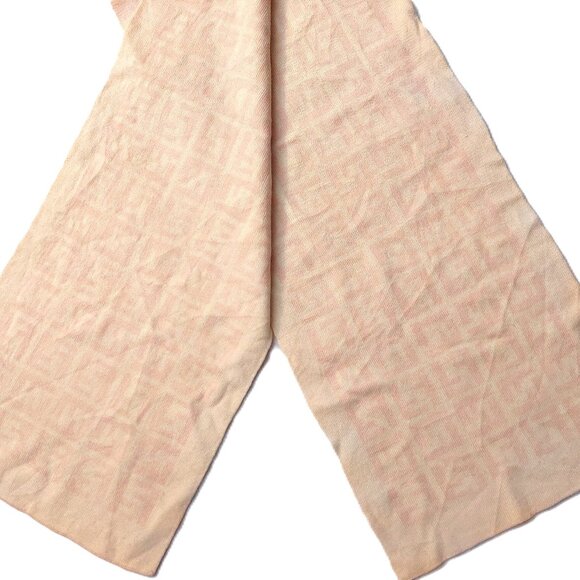 Vintage FENDI Light Pink & Cream Monogram Print Scarf - Picture 5 of 8